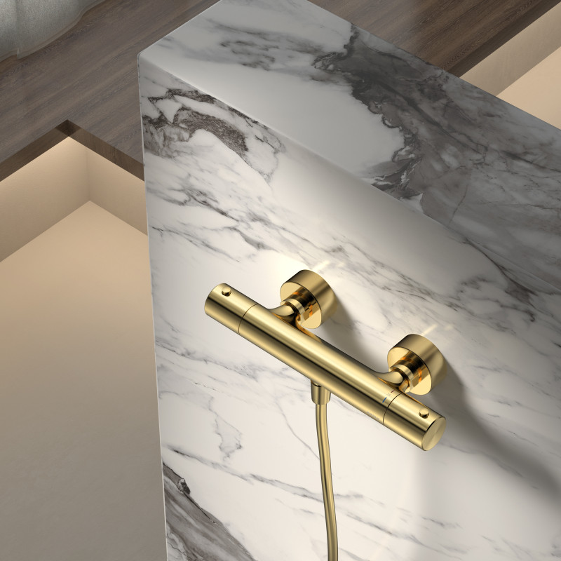 Bateria prysznicowa termostatyczna złoty szczotkowany THERMO AVAPAX ABTH3012T1