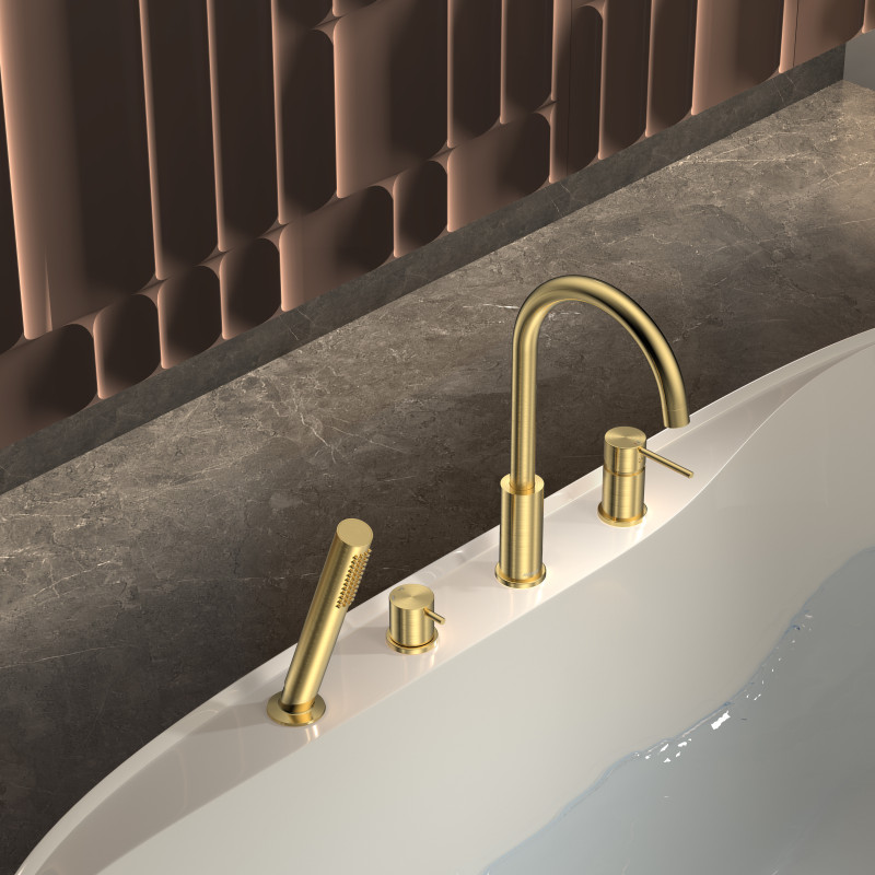 Bateria wannowa 4-otworowa złoty szczotkowany ULTIMATE AVAPAX ABUL241221