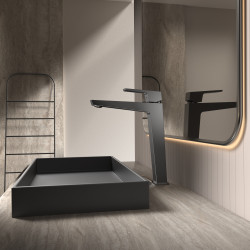 Bateria umywalkowa stojąca wysoka - nablatowa gun metal mat VELLANO AVAPAX ABVE131412