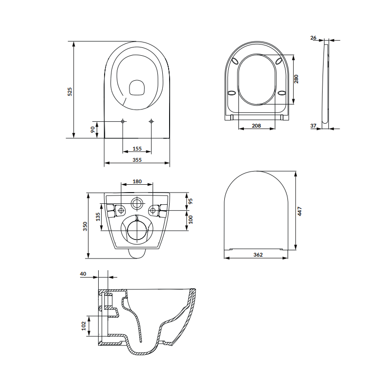CERSANIT ZEN PRO: Nowoczesna wisząca miska WC wirowa z deską SLIM wolnoopadająca