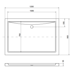 Brodzik posadzkowy Alpina 120x90 Slimline, posadzkowy