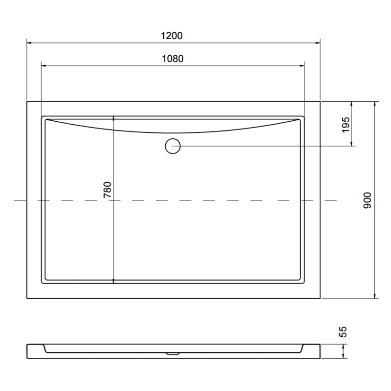 Brodzik posadzkowy Alpina 120x90 Slimline, posadzkowy