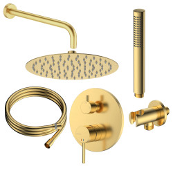 Zestaw prysznicowy podtynkowy dwufunkcyjny złoty szczotkowany ULTIMATE  AVAPAX ANUL121221
