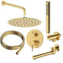Zestaw prysznicowy podtynkowy dwufunkcyjny złoty szczotkowany ULTIMATE  AVAPAX ANUL131221