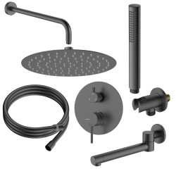 Zestaw prysznicowy podtynkowy trzyfunkcyjny gun metal ULTIMATE  AVAPAX ANUL131421