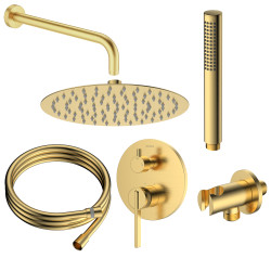 Zestaw prysznicowy podtynkowy dwufunkcyjny złoty szczotkowany AUREVO AVAPAX ANAU121221
