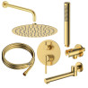 Zestaw prysznicowy podtynkowy trzyfunkcyjny złoty szczotkowany AUREVO AVAPAX ANAU131221