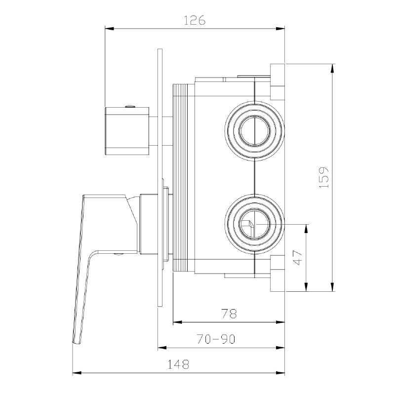 Zestaw prysznicowy podtynkowy dwufunkcyjny gun metal VELLANO AVAPAX ANVE121421