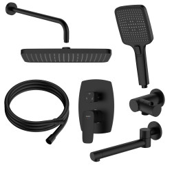 Zestaw prysznicowy podtynkowy trzyfunkcyjny czarny QANIX AVAPAX ANQA131331