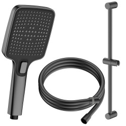 Zestaw prysznicowy  3-funkcyjny z drążkiem  gun metal QANIX AVAPAX ANQA151431