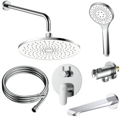 Zestaw prysznicowy podtynkowy  trzyfunkcyjny chrom LUNEPO AVAPAX ANLU131131