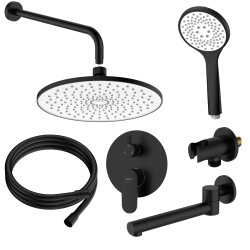 Zestaw prysznicowy podtynkowy trzyfunkcyjny czarny LUNEPO AVAPAX ANLU131331