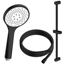 Zestaw prysznicowy  3-funkcyjny z drążkiem  czarny LUNEPO AVAPAX ANLU151331