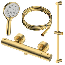 Zestaw prysznicowy natynkowy termostatyczny złoty szczotkowany TEHRMO AVAPAX ANTH3312T1