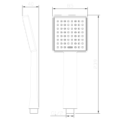 Zestaw prysznicowy  1-funkcyjny z drążkiem  chrom MISTELLA AVAPAX ANMI151121