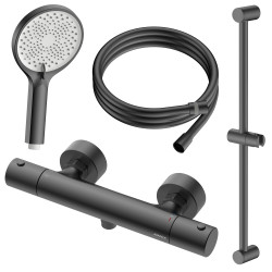 Zestaw prysznicowy natynkowy termostatyczny gun metal TEHRMO AVAPAX ANTH3314T1