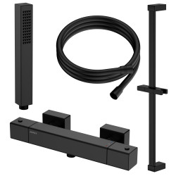 Zestaw prysznicowy natynkowy termostatyczny czarny TEHRMO AVAPAX ANTH3113T2