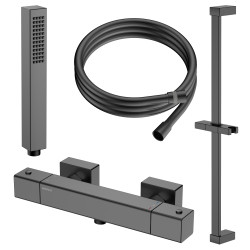 Zestaw prysznicowy natynkowy termostatyczny gun metal TEHRMO AVAPAX ANTH3114T2