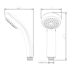 Zestaw prysznicowy  3-funkcyjny z drążkiem  chrom WELORA AVAPAX ANWE151131