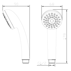 Zestaw prysznicowy  1-funkcyjny punktowy chrom TARO AVAPAX ANTA141121