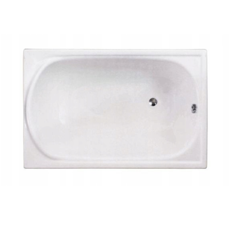 Polimat wanna prostokątna Mini 100x65 z czarną obudową, syfonem chrom i nóżkami