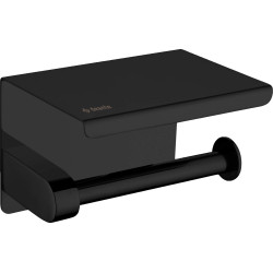 Deante ROUND - Uchwyt na papier toaletowy ścienny - z półką - nero