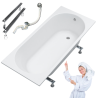 AQUA for you wanna akrylowa Kronos oval slim 170x75 z syfonem i nóżkami