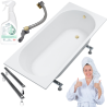 AQUA for you wanna akrylowa Kronos oval slim 160x70 z syfonem złotym nóżkami i preparatem