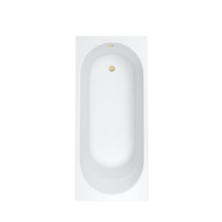 AQUA for you wanna akrylowa Kronos oval slim 160x70 z syfonem złotym nóżkami i preparatem