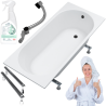 AQUA for you wanna akrylowa Kronos oval slim 160x70 z czarnym syfonem nóżkami i preparatem