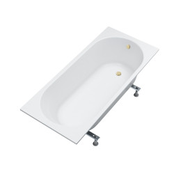 AQUA for you wanna prostokątna Kronos Oval 150x70 ze styropianową obudową LED, złotym syfonem i octem gospodarczym