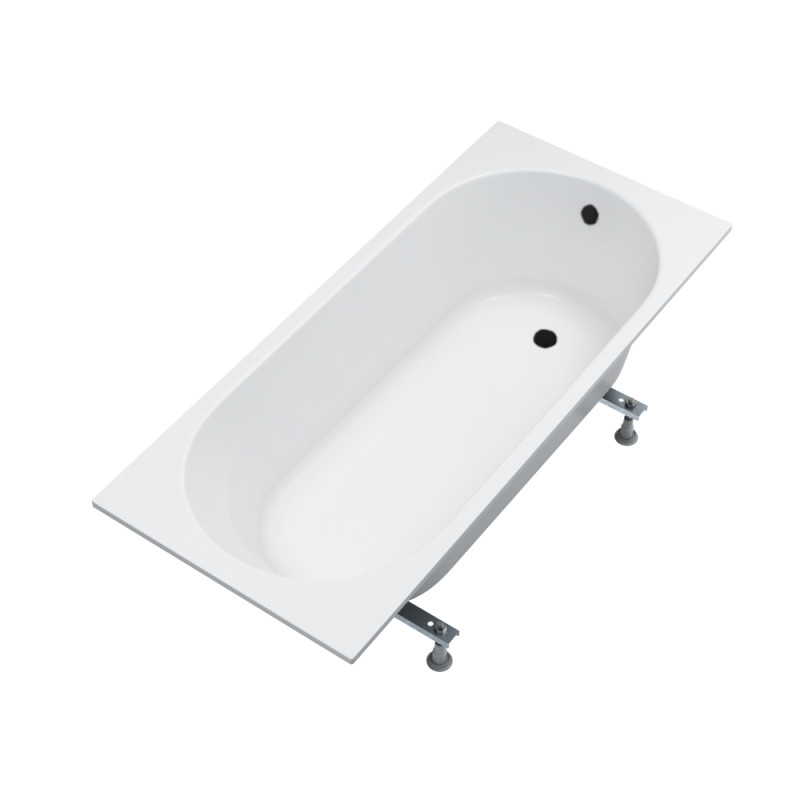 AQUA for you wanna prostokątna Kronos Oval 170x70 ze styropianową obudową LED, octem gospodarczym, czarnym syfonem i nóżkami