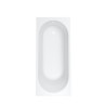 AQUA for you wanna prostokątna Kronos Oval 150x70 ze styropianową obudową LED, octem gospodarczym, białym syfonem i nóżkami