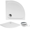 Polimat brodzik półokrągły posadzkowy Standard 80x80 z syfonem