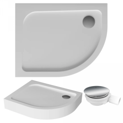 Polimat brodzik asymetryczny kompaktowy półokrągły Oris lewy 100x80 z syfonem