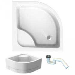 Polimat brodzik półokrągły głęboki Pako 80x80 z syfonem do zabudowy