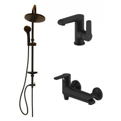 Elegancki Zestaw Łazienkowy YO! Premium w Głębokiej Czerni