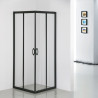 Kabina STYLIO kwadratowa 80x80x190 czarna szkło transparent z powłoką CleanGLASS