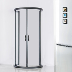 Kabina STYLIO przyścienna 80x100x190 czarna szkło transparent z powłoką CleanGLASS