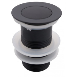 Korek Klik-Klak 1 1/4" Mały bez przelewu Mosiądz czarny mat