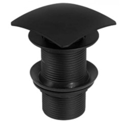 Korek Klik-Klak 1 1/4" Duży Kwadratowy bez przelewu Mosiądz czarny mat