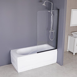 Stylowy Parawan Duso Jednoskrzydłowy w Eleganckiej Czerni dla Twojej Łazienki