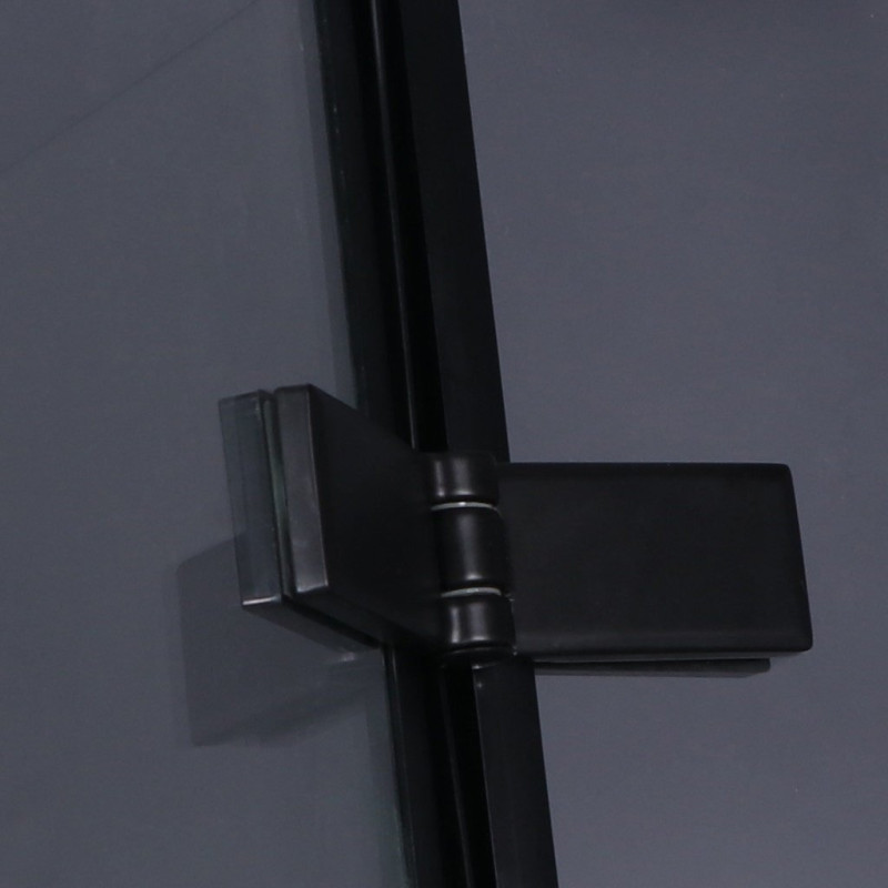 Elegancki Parawan Duso 3-skrzydłowy Czarny - Uniwersalne Przezroczyste Szkło 140 cm