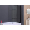 Stylowy parawan prysznicowy Duso z czarną kratką, 1-skrzydłowy - elegancja w twojej łazience!