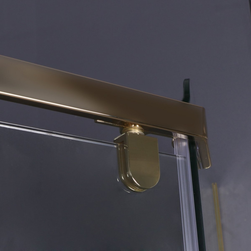 Kabina STYLIO pentagonalna 80x80x190 złota szkło transparent z powłoką CleanGLASS