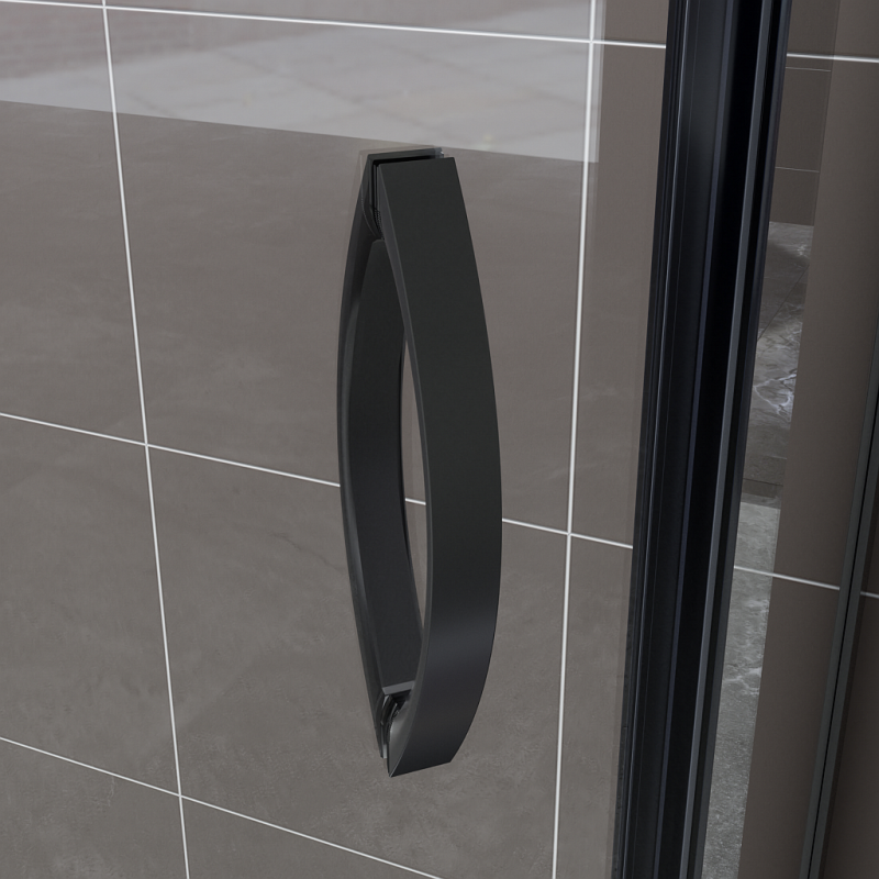 Kabina STYLIO pentagonalna 90x90x190 czarna szkło transparent z powłoką CleanGLASS