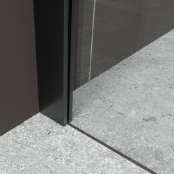 Kabina STYLIO pentagonalna 90x90x190 czarna szkło transparent z powłoką CleanGLASS