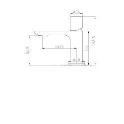 Bateria BLUO umywalkowa stojąca chrom