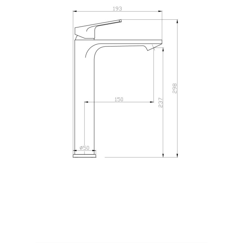 Bateria FOGO BLACK umywalkowa stojąca wysoka czarny mat