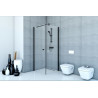 Kabina FRESH LINE kwadratowa 80x80x195 transparent Lewa z powłoką CleanGLASS CZARNY MAT